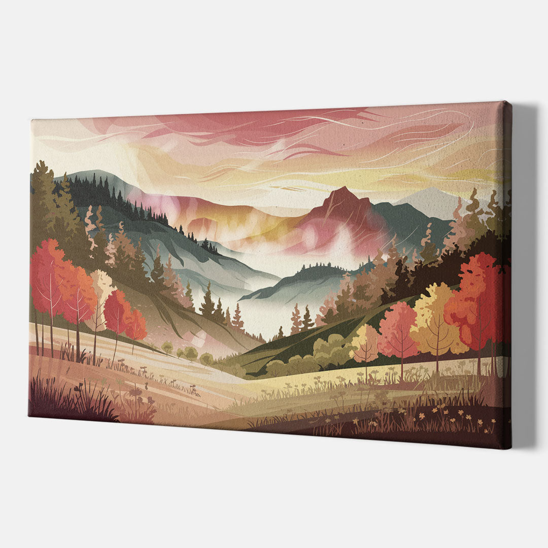 Asheville Smoky Mountain Sunrise - Canvas Wall Art Indoor