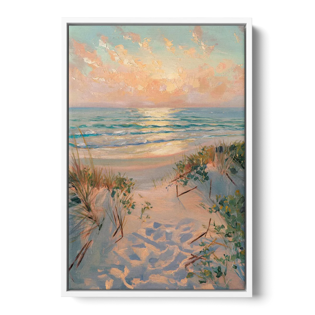 La Jolla Beachfront Serenity - White Frame Canvas