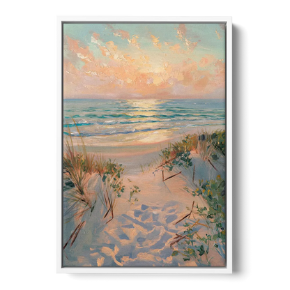 La Jolla Beachfront Serenity - White Frame Canvas