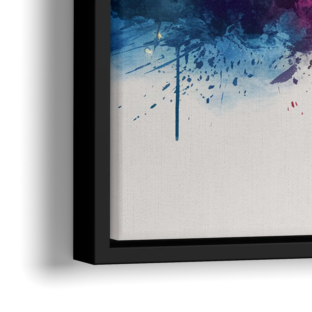 Birmingham Downtown Skyline - Close-Up Black Frame Canvas