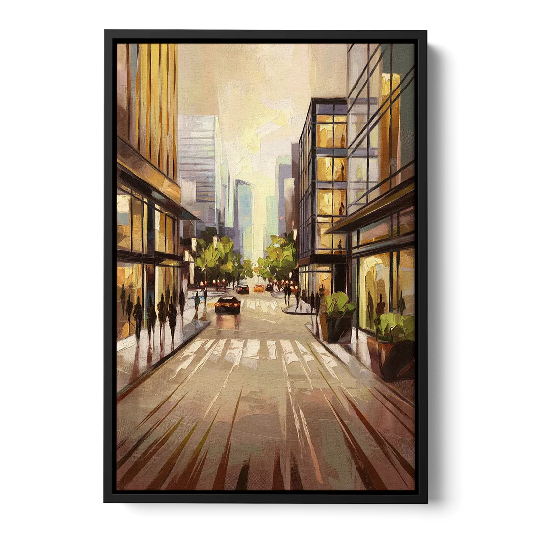 Arlington Urban Streets - Black Frame Canvas