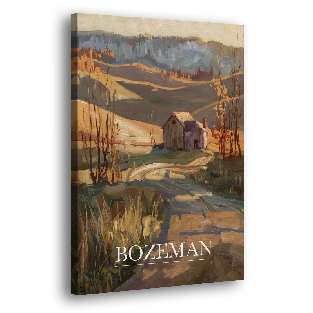 Bozeman Rustic Landscape - Canvas Print Art Sides
