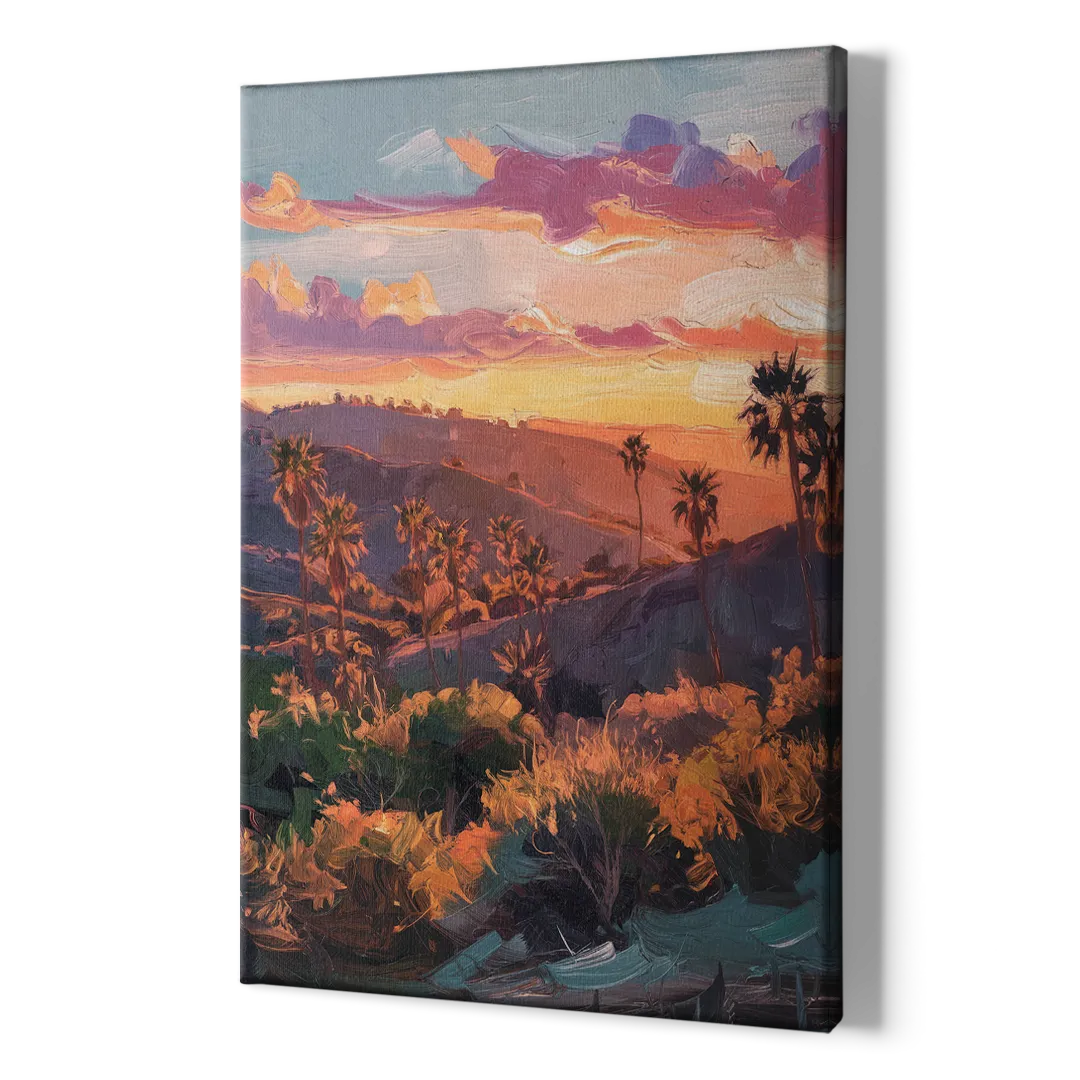 Anaheim Sunset Views - Canvas Print Art Sides