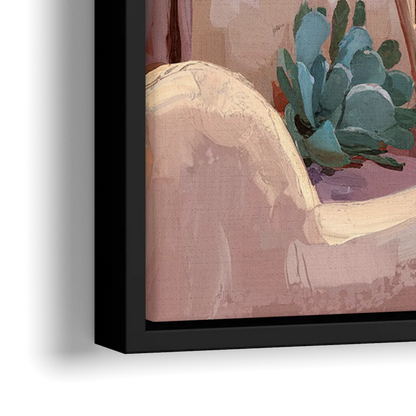 Santa Fe Adobe Architecture - Close-Up Black Frame Canvas