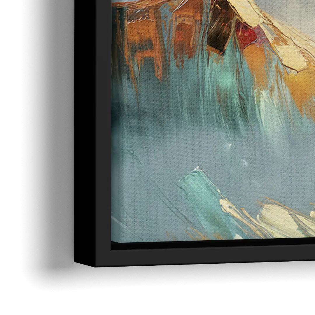 Henderson Mountain Horizon - Close-Up Black Frame Canvas