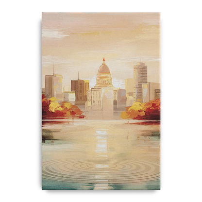 Madison Sunrise Over Downtown - Canvas Wall Art