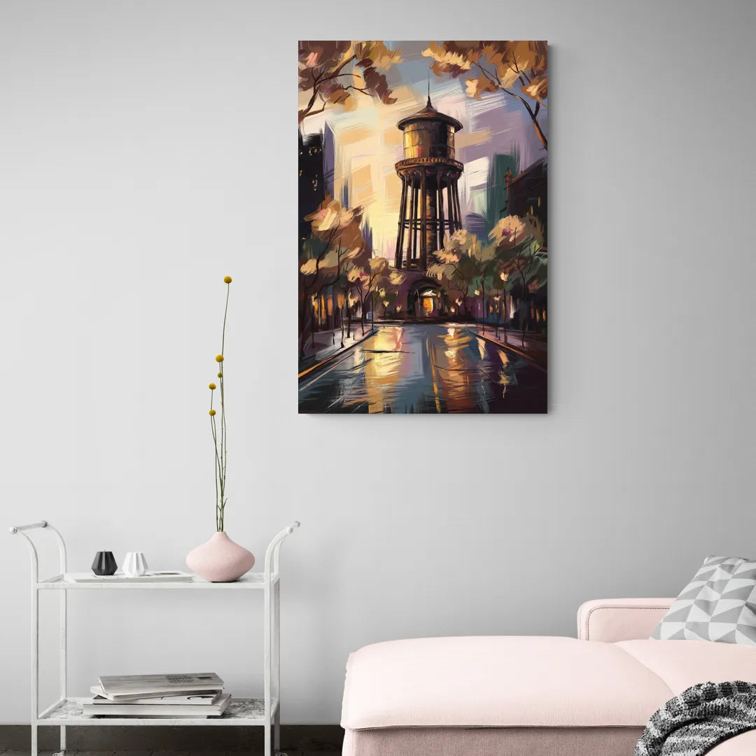 Chicago Historic Water Tower - Canvas Wall Art Living Room