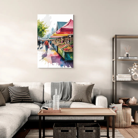 Granville Island Market - Canvas Wall Art Living Room