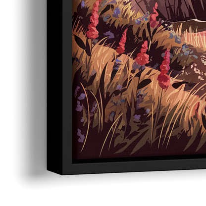 Big Sur Coastal Sunset - Close-Up Black Frame Canvas