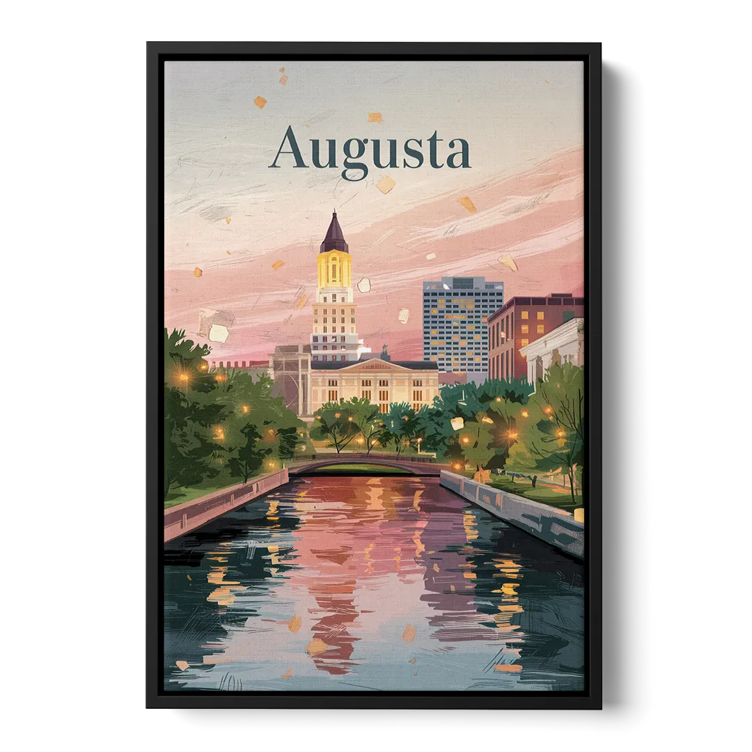 Augusta Historic Downtown Charm - Black Frame Canvas