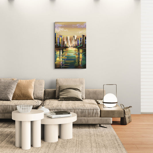 Riverside Downtown Skyline - Canvas Wall Art Living Room