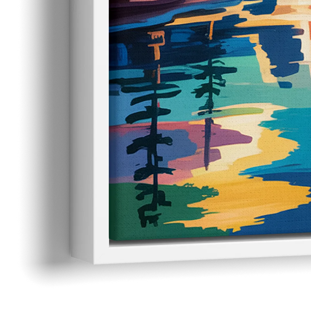 Rocky Mountain Serenity - Close-Up White Frame Canvas
