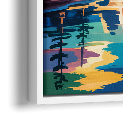 Rocky Mountain Serenity - Close-Up White Frame Canvas