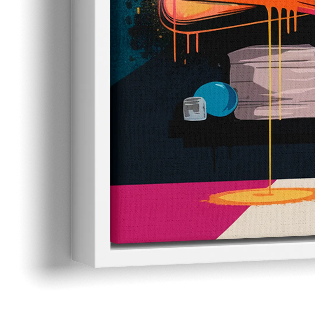 Austin Artistic Graffiti - Close-Up White Frame Canvas