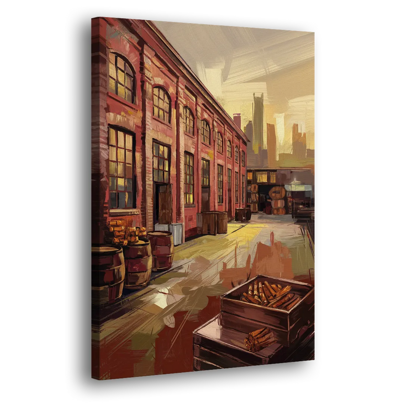 Durham Tobacco Warehouse Charm - Canvas Print Art Sides