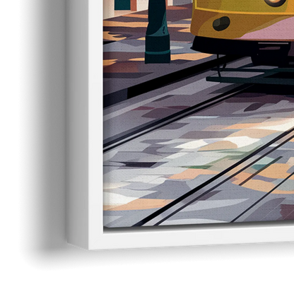 New Orleans Historic Streetcars - Close-Up White Frame Canvas