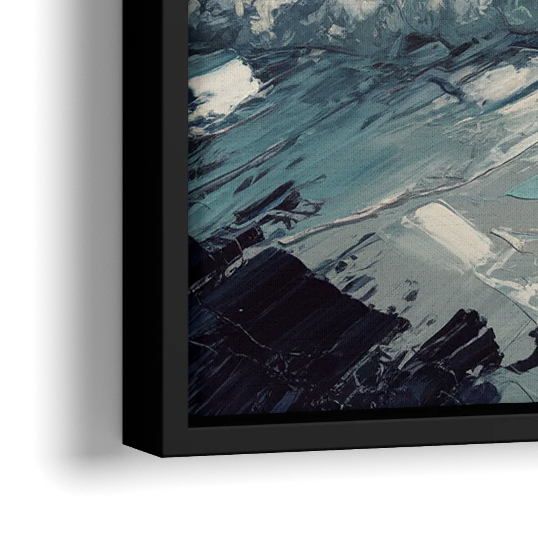 Seaside Stormy Skies - Close-Up Black Frame Canvas