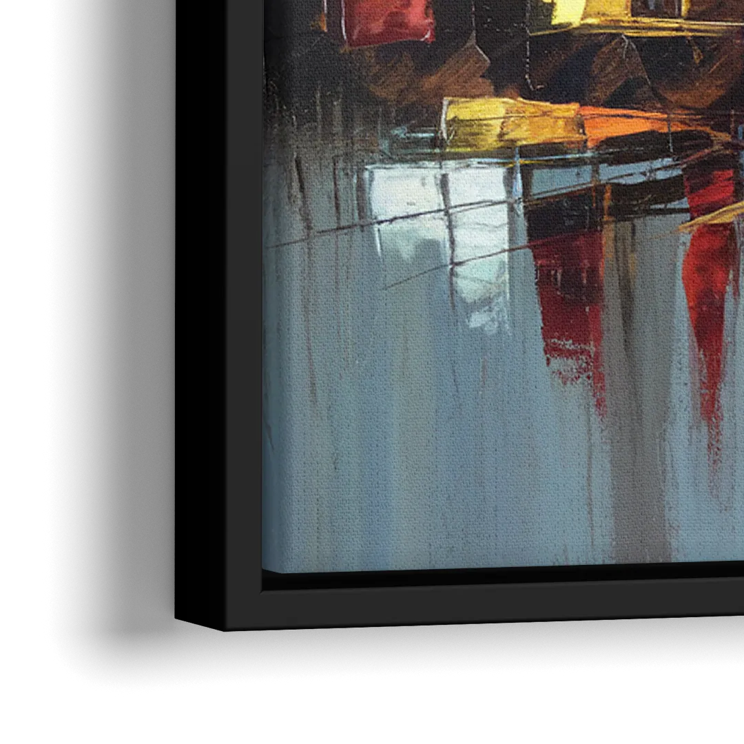 Birmingham Sunset Skyline - Close-Up Black Frame Canvas