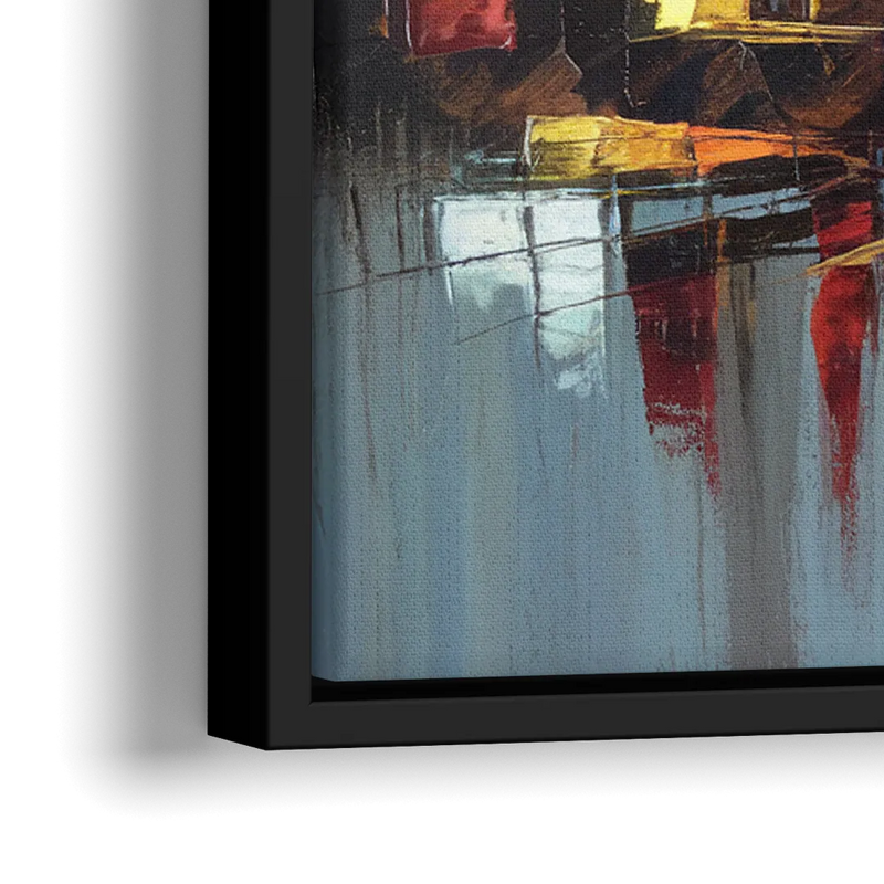 Birmingham Sunset Skyline - Close-Up Black Frame Canvas