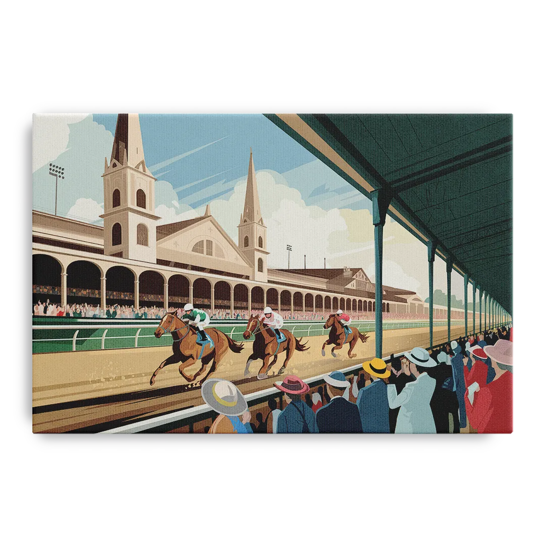 Louisville Churchill Downs Scene - Canvas Wall Art