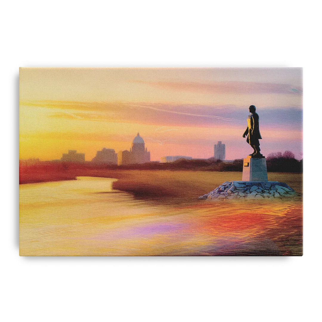 Wichita Skyline Sunset - Canvas Wall Art