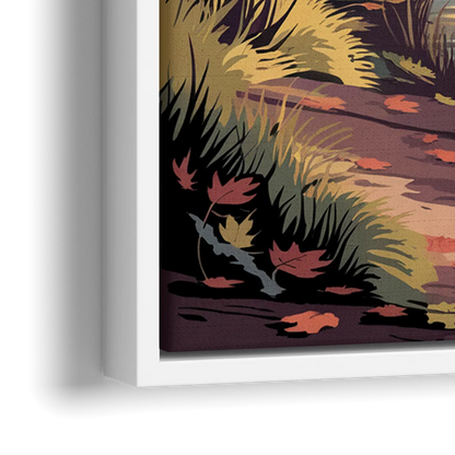 Ontario Autumn Colors - Close-Up White Frame Canvas