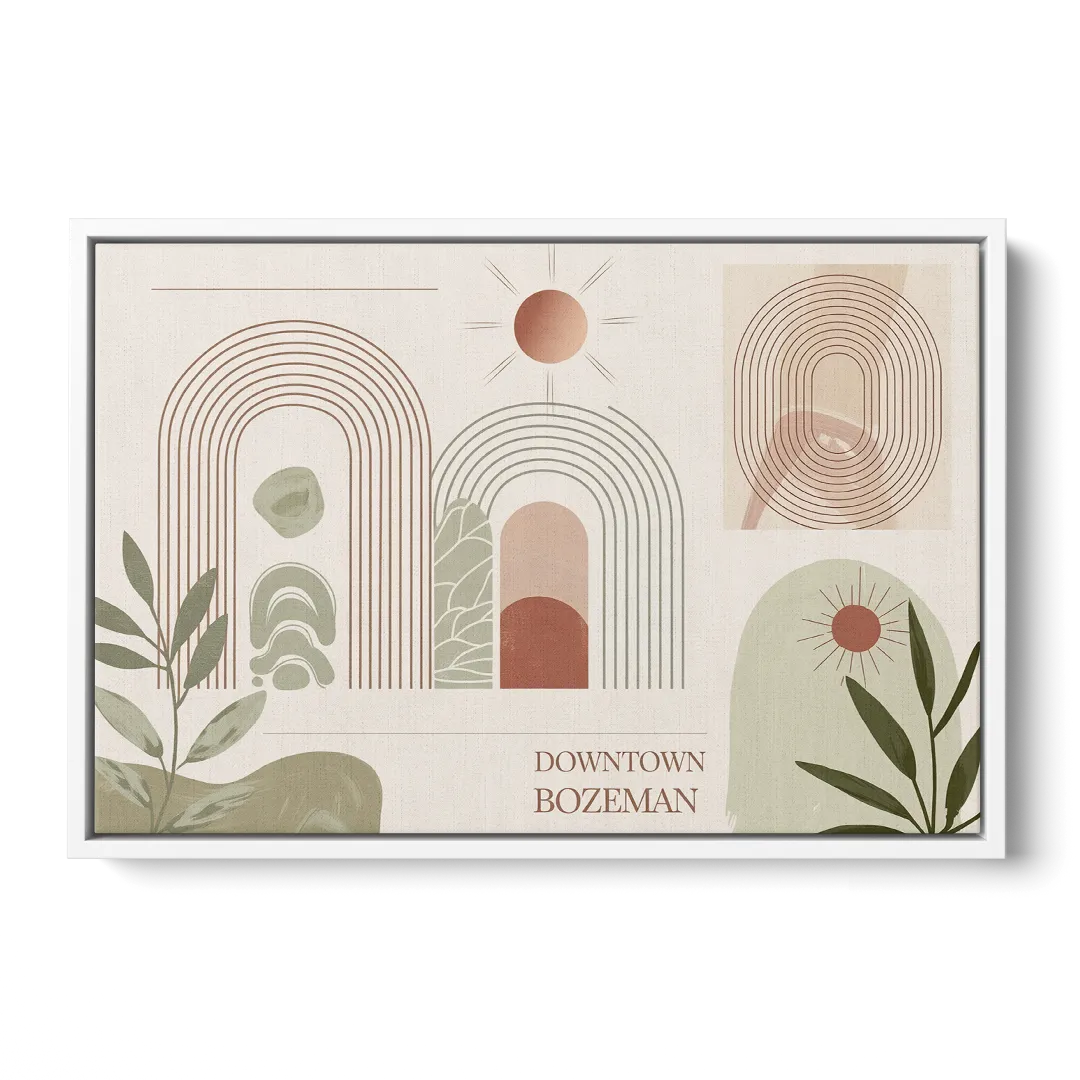 Bozeman Downtown Charm - White Frame Canvas