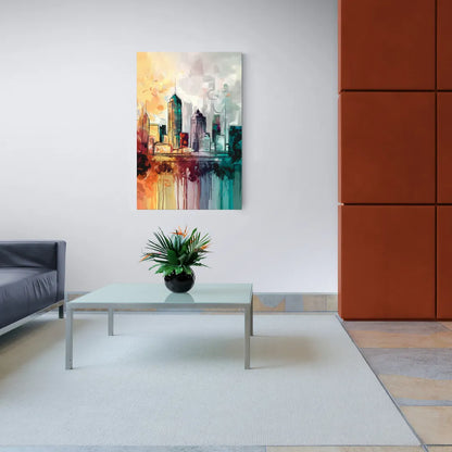 Indianapolis Downtown Skyline - Canvas Wall Art Living Room