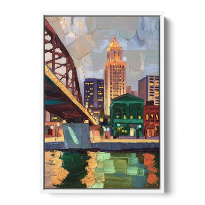 Omaha Historic Landmarks - White Frame Canvas