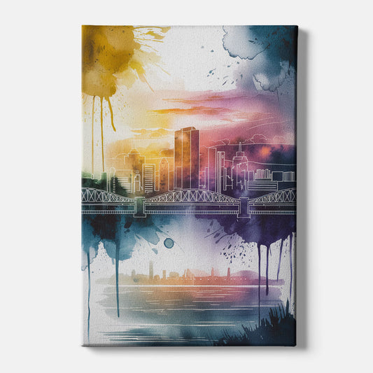 Sacramento Skyline Sunset - Canvas Wall Art