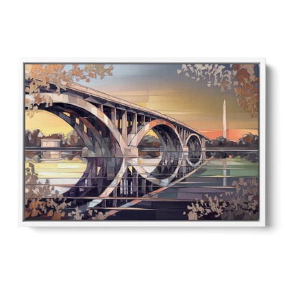 Arlington Memorial Bridge - White Frame Canvas