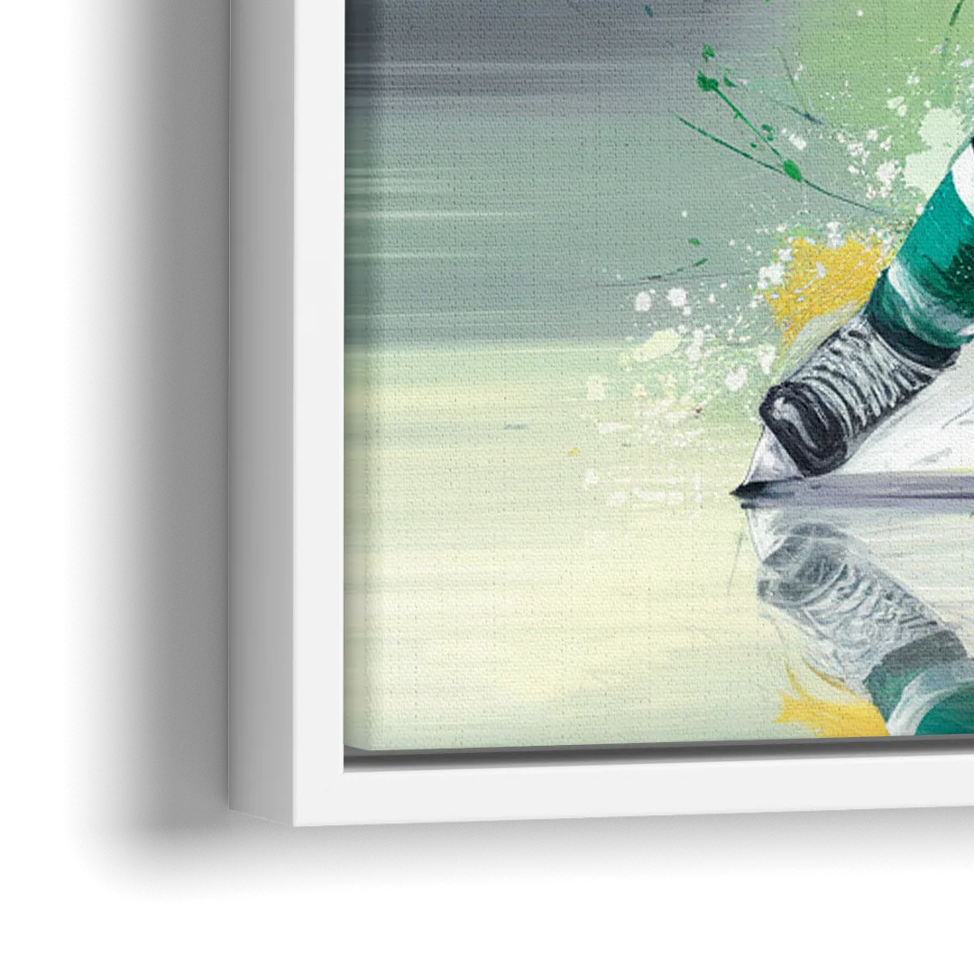 Dallas Stars Hockey - Close-Up White Frame Canvas