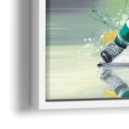 Dallas Stars Hockey - Close-Up White Frame Canvas