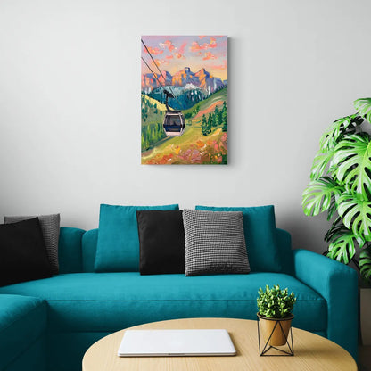 Telluride Scenic Gondola Ride - Canvas Wall Art Living Room