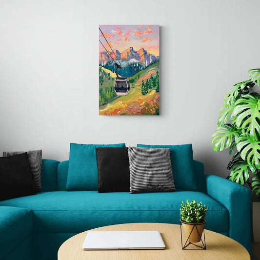 Telluride Scenic Gondola Ride - Canvas Wall Art Living Room