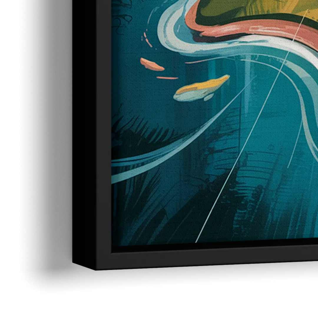 Toronto Island Aerial View - Close-Up Black Frame Canvas