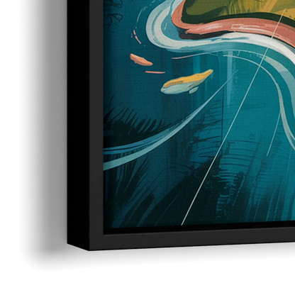 Toronto Island Aerial View - Close-Up Black Frame Canvas