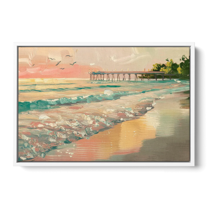 Naples Gulf Shore Serenity - White Frame Canvas