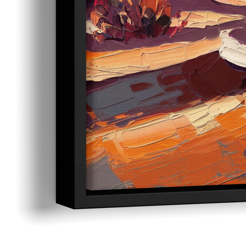 Phoenix Rising Desert Colors - Close-Up Black Frame Canvas