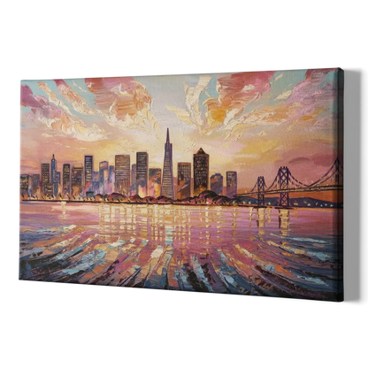 San Francisco Cityscape At Dawn - Canvas Print Art Sides