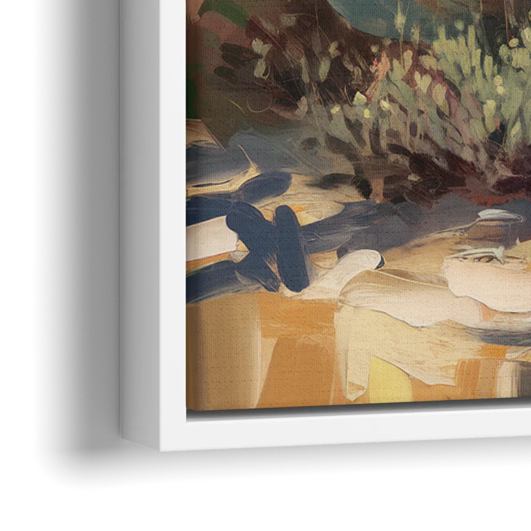 Scottsdale Cactus Bloom - Close-Up White Frame Canvas