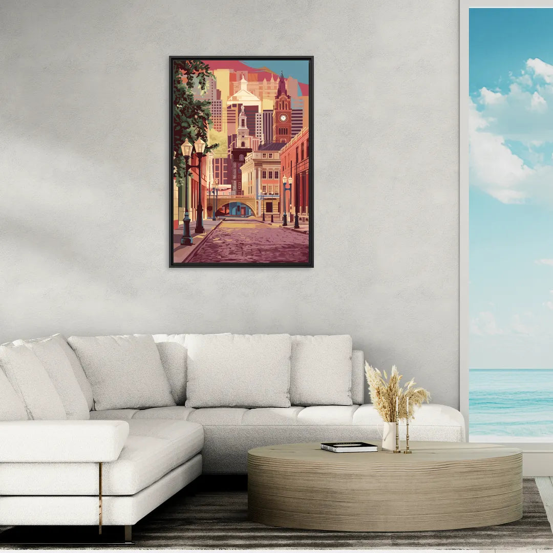 Richmond Historic District - Living Room Black Frame Canvas