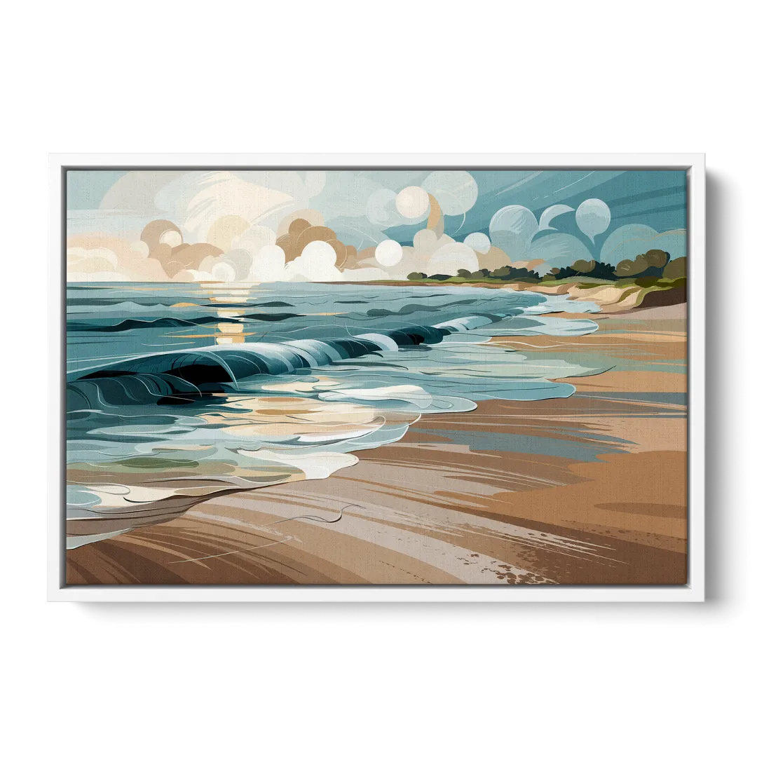 Mobile Coastal Vibes - White Frame Canvas
