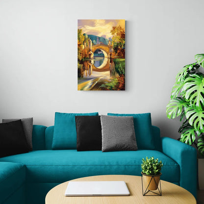 Riverside Historic Bridges - Canvas Wall Art Living Room