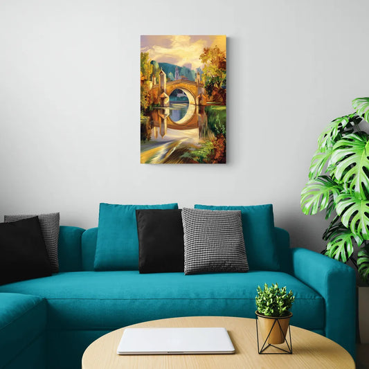Riverside Historic Bridges - Canvas Wall Art Living Room