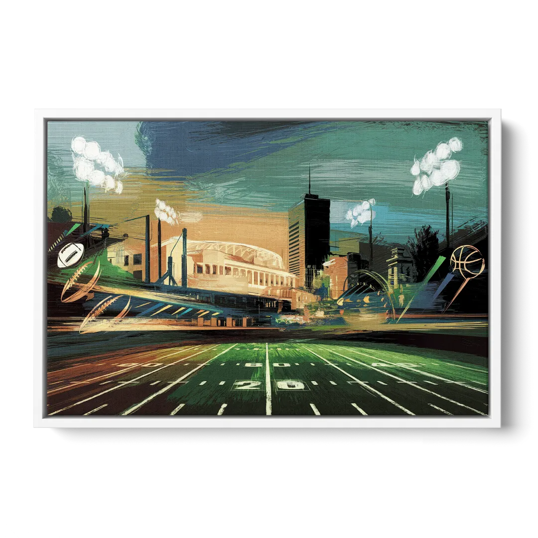 Birmingham Us Sports Teams Tribute - White Frame Canvas