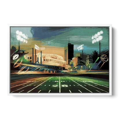 Birmingham Us Sports Teams Tribute - White Frame Canvas