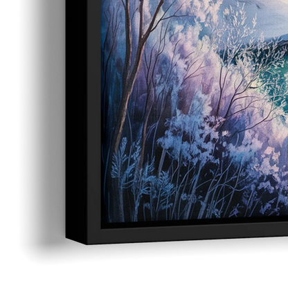 Niagara Falls Winter Freeze - Close-Up Black Frame Canvas