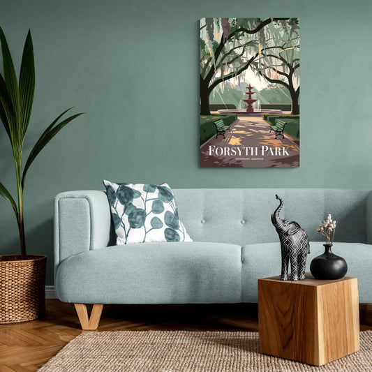 Savannah Forsyth Park Pathway - Canvas Wall Art Living Room