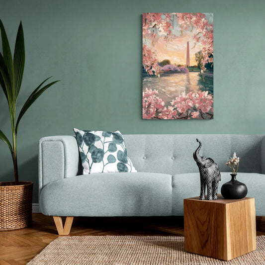 Washington DC Cherry Blossoms - Canvas Wall Art Living Room